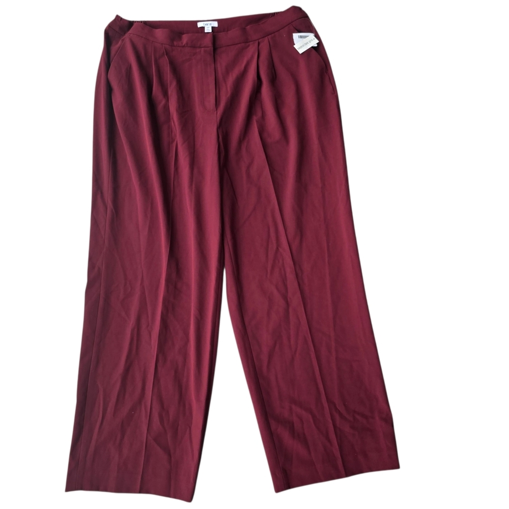 Bar III Burgundy Maroon Wide Leg Pants Trousers Size 18W NWT
